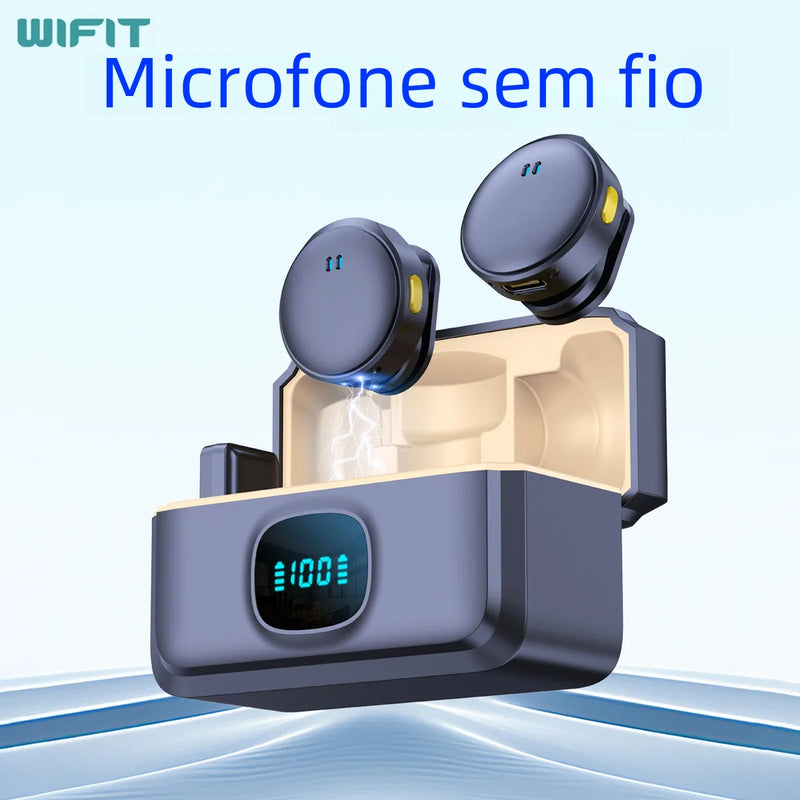 WIFIT Microfone Plug and Play com estojo de carregamento. Sem fio. Chip 2,4 G