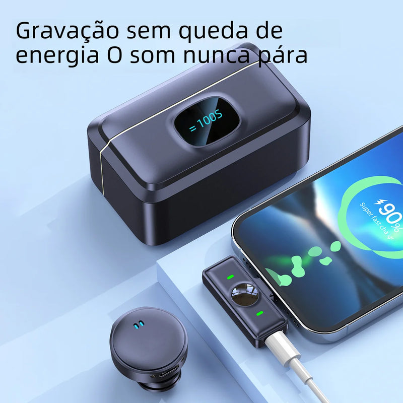 WIFIT Microfone Plug and Play com estojo de carregamento. Sem fio. Chip 2,4 G