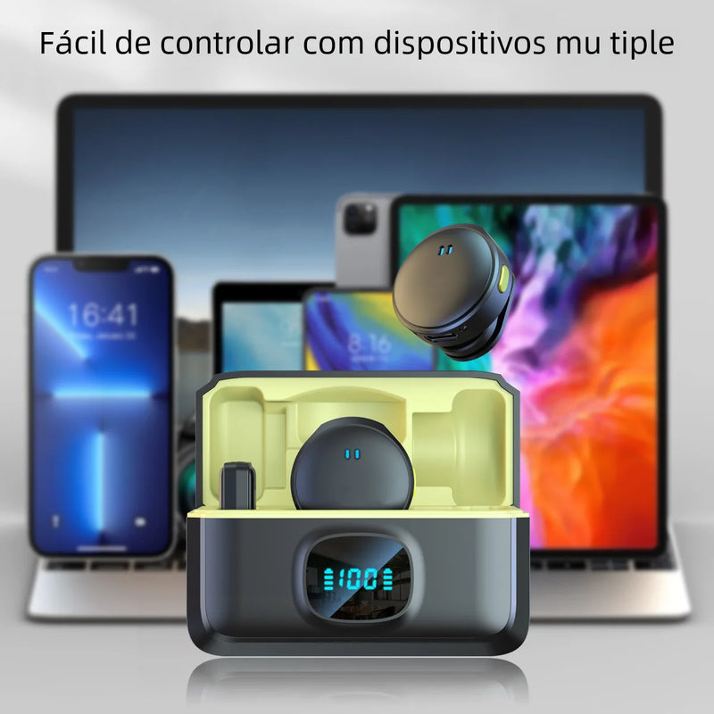 WIFIT Microfone Plug and Play com estojo de carregamento. Sem fio. Chip 2,4 G